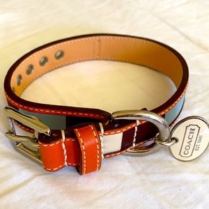 COACH leather dog Collar XS H6